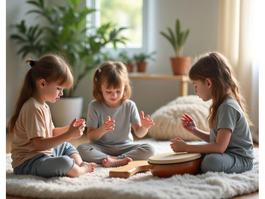 Music therapy and wellness session for stress relief and mindfulness